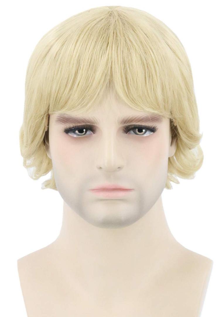 Topcosplay Men Wigs Blonde Short Cosplay Halloween Character Costume Party Wig