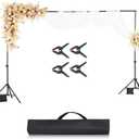 VEVOR Backdrop Stand, 6.5 x 10 ft Adjustable Photo Backdrop Stand Kit, Portable Background Backdrop Stand with 5 Crossbars, Heavy Duty Projector Screen Stand, for Wedding, Photo Video Studio & Party