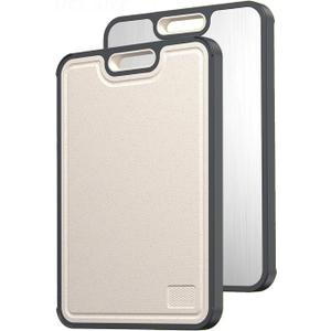 Titanium Cutting Board for Kitchen, Double Sided Food Grade, Pure Titanium and Wheat Straw PP, Easy to Clean Large Size 1511