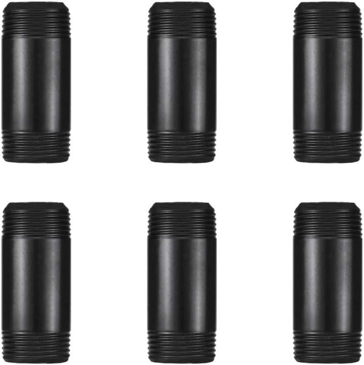 GeilSpace 1"  2" Pre-Cut Black Metal Pipe, Industrial Steel Fits Standard One Inch Threaded Pipes and Fittings - Vintage DIY Industrial Shelving (1"  2", Black)