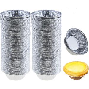 200 Pieces 2.6 Inch Round Pie Tart Small Tin Foil Pans Disposable Aluminum Mini Pie Pans for Baking, Cooking Supplies
