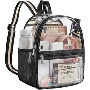 Missnine Small Clear Backpack for Stadium Events Anti-theft Mini Clear Bag for Sport Event Concert