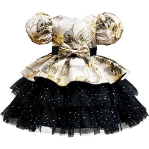 Toddler Baby Girls Tulle Dress Flower Girl Dresses Princess Party Outfit Photo Shoot (Age 0-6 Years) (Black)
