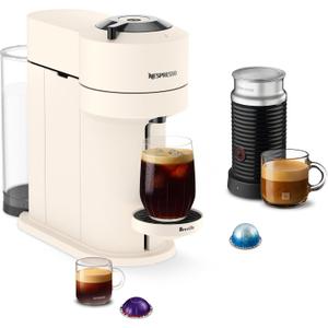 Nespresso Vertuo Next Coffee Machine with Milk Frother, Creamy White