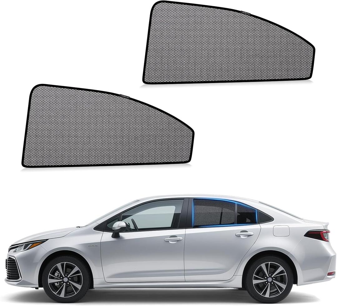 ZATOOTO Car Window Shades Toyota Corolla 2019-2024 for Rear Window | Car Window Covers for Baby & Pets | Blocks 99% UV Rays & Heat | Breathable Mesh Sunshade | Bug-Free Protection for Camping & Travel