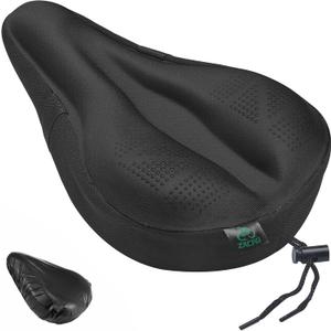 Zacro Bike Seat Cushion - Padded Gel Bike Seat Cover for Men & Women, Padding Bicycle Saddle fit with Peloton/Spin Stationary Exercise/Mountain Road Cycling Bike (Small, Black)