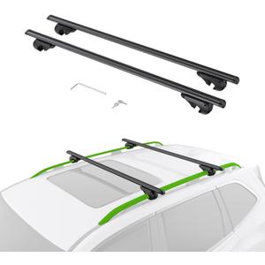 Universal Lockable Roof Rack Cross Bars, 52Adjustable Aluminum Crossbars with 200lbs Load Capacity for Car, Only Fit Raised Side Rails with Gap