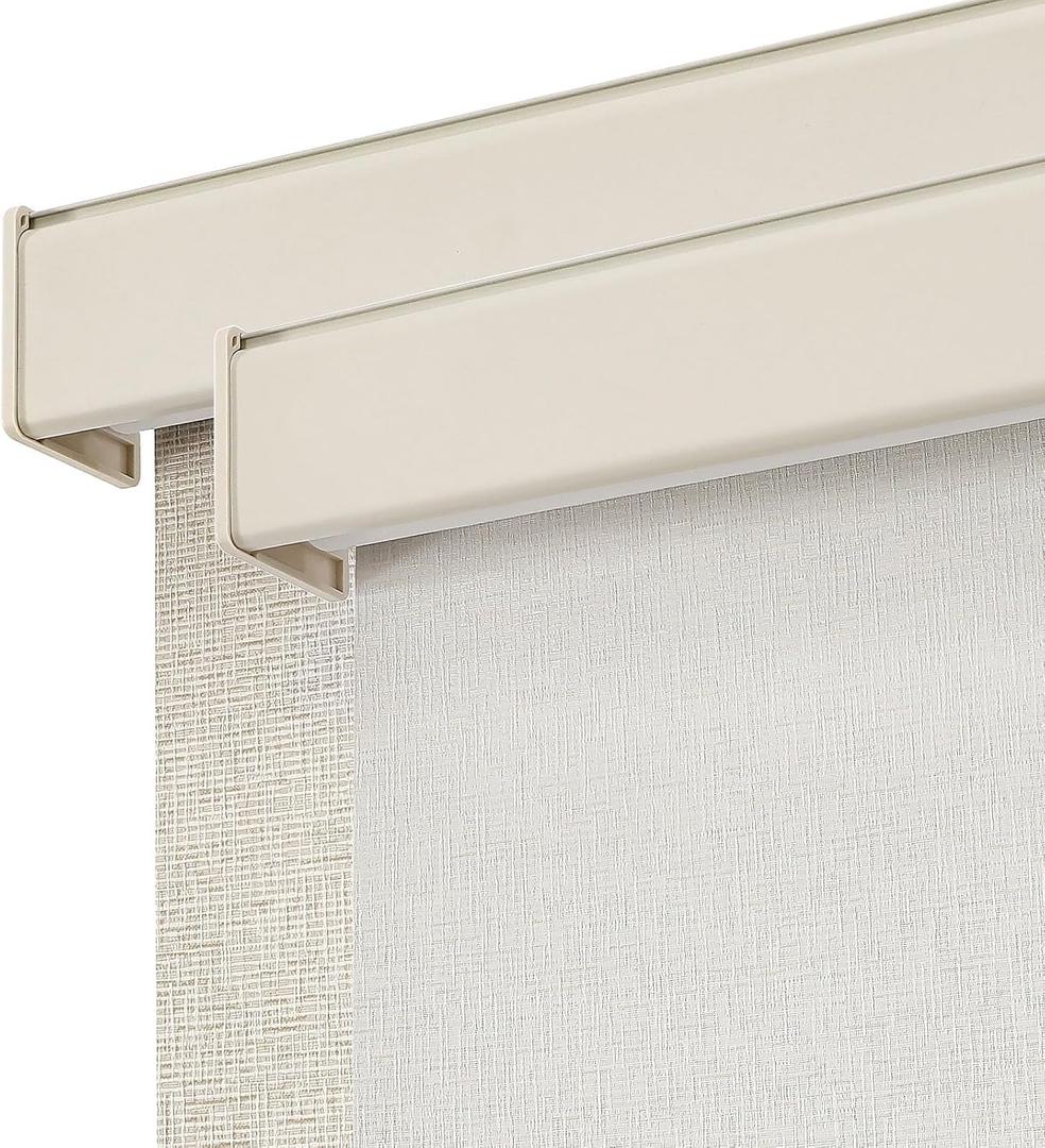 Joydeco Cordless Blackout Roller Shades, Premium Woven Fabric Blinds for Indoor Windows, Thermal Insulated UV Protection Roller Window Shades for Home and Office (Lvory, 39 W x 72 H)
