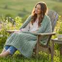 Amlie Home Chunky Knit Throw Blanket for Couch, Soft Chenille Handmade Crochet Throw Rope Knot Blanket for Couch, 50"x60", Sage Green