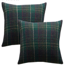 Green Plaid Pillow Covers 20x20 inch Set of 2 Knitting Tartan Pillow Cases Winter Xmas Farmhouse Cushion Covers for Sofa Bed
