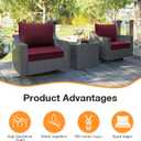 Unimatta Sunbrella Outdoor Patio Chair Cushions Set, 24" x 24", Set of 2, Water-Repellent, Fade Resistant, Deep Seat Cushion for Backyard, Couch, Sofa and Patio Furniture, Spectrum Ruby