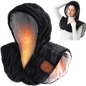 Weighted Hooded Heating Pad for Neck and Shoulders, Extra Large Electric Heat Pad for Deeper Pain Relief, 24"x 20", 6 Heat Settings, Memory Function, 2H Auto-Off, 4lb Weighted, Gifts for Women Men