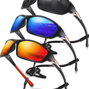 3 Pack Polarized Sports Sunglasses for Men, Mens Sunglasses Wrap Around UV400 Protection for Cycling Fishing Driving