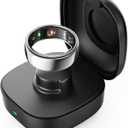 Wireless Charging Case Compatible with Oura Ring Gen3, Smart Ring Charging Case 600mAh Portable Ultra-Long Battery Life and Easy to Carry, Fast Charging for Heritage/Horizon (Size 8) Black