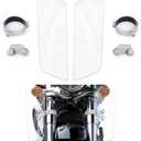 Motorcycle Fork Deflectors, Front Fork Wind Deflector Shield for Honda Shadow VT1100 VT750 VTX1300, for Kawasaki Vulcan Classic VN1500, for Yamaha V-Star XV950 XVS1100 XVS1300 (Clear)