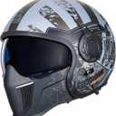 TRIANGLE Full Face Motorcycle Helmets,Off-Road Motocross Helmet for Men & Women,Dual Visor with Internal Tinted Sunshield,Open Face 3/4 Adult Racing Helmet DOT Approved(XL) (Camouflage Gray)