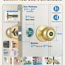 KLLOQUE Fingerprint Door Lock, Smart Fingerprint Door Knob with Lock, Biometric Door Locks with App Control & Key, Keyless Thumbprint Entry Door Locks for Bedroom, Front Door, Home, Apartment-Brass