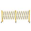 GYMTIME Metal Expandable Barricade, Safety Barrier with Casters, Retractable Traffic Fence, Mobile Temporary Folding Security Gate for Outdoor, Shopping Mall, 23 Feet, Yellow and Black