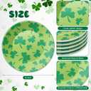 6 Pcs 6 Inch St. Patrick's Day Ceramic Decorative Plate Irish Shamrock Tableware Plate Leaf Clover Display Dish for St. Patrick's Celebration, Dinner Party, Wedding(Light Green)