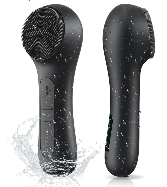 Facial Cleansing Brush with Big Electric Round Brush Head - 2 in 1 Spin and Automatic Foam Patented Tech, Wide Surface Cleaning, Waterproof Rechargeable Face Scrubber for Men and Women