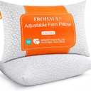 Shredded Memory Foam Bed Pillows Adjustable Hotel Quality Pillows for Side, Back and Stomach Sleeper, Breathable Washable Cover, Oeko-TEX Certified Queen Size Set of 2