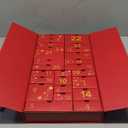 Empty 2025 24 Days Advent Calendar Large to Fill Cosmetics, Makeup, Perfume Packaging Paper Box, Valentin's Day EID Ramadan Gifts Cardboard (Red)