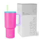Simple Modern 30 oz Trek Tumbler with Handle and Straw Lid | Cup Holder Friendly Insulated Stainless Steel Travel Mug | 80s Mix