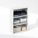 Furinno Reed Closet Organizers and Storage, 3-Tier Reversible Closet Shelves, Closet Organization Shelf, 9.7 x 23.7 x 31.5, for Bedroom, Closet, Plain White