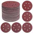 110 PCS 6 Inch 6-Hole Sanding Discs, Round Hook and Loop, Sandpaper for Random Orbital Sander 60 80 120 240 400 Grits, Sand Paper Assortment Pack