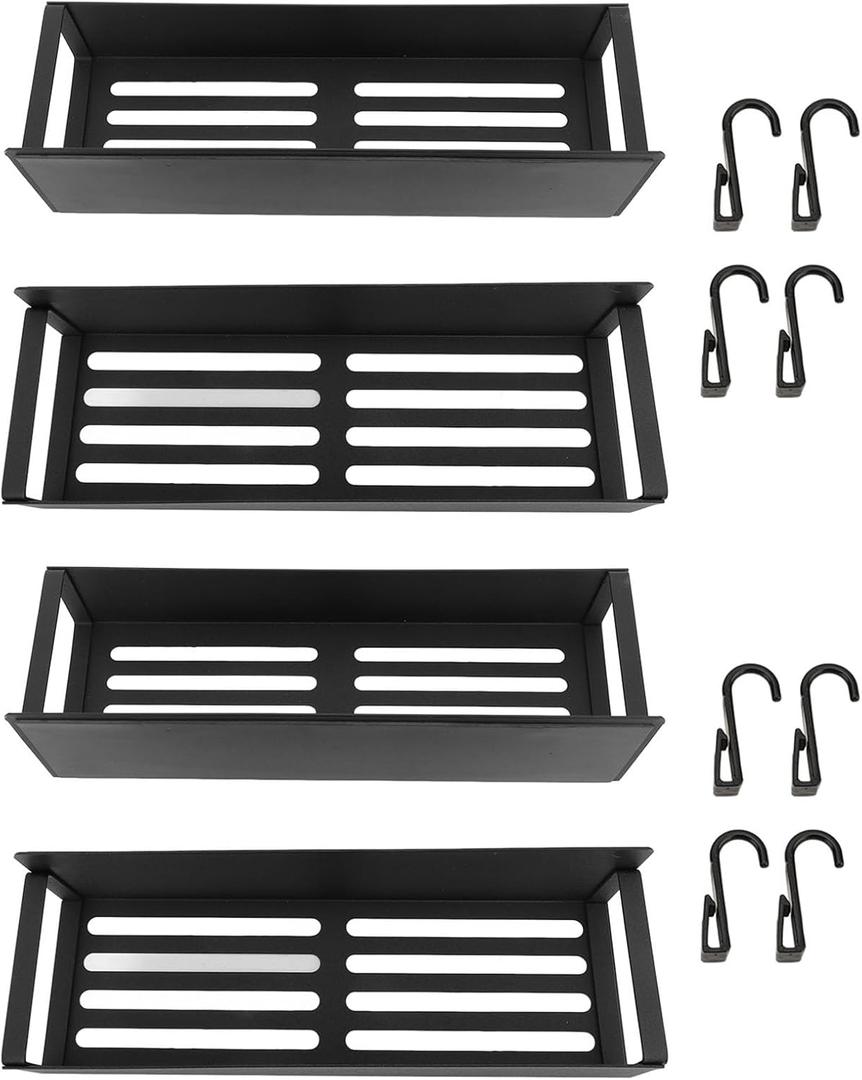 Side Refrigerator Storage Rack, Powder Coating Iron Magnetic Kitchen Shelf, Wall Mounted Rack | Refrig Side Rack | Fridge Organizer Shelf for Kitchen (4PCS)