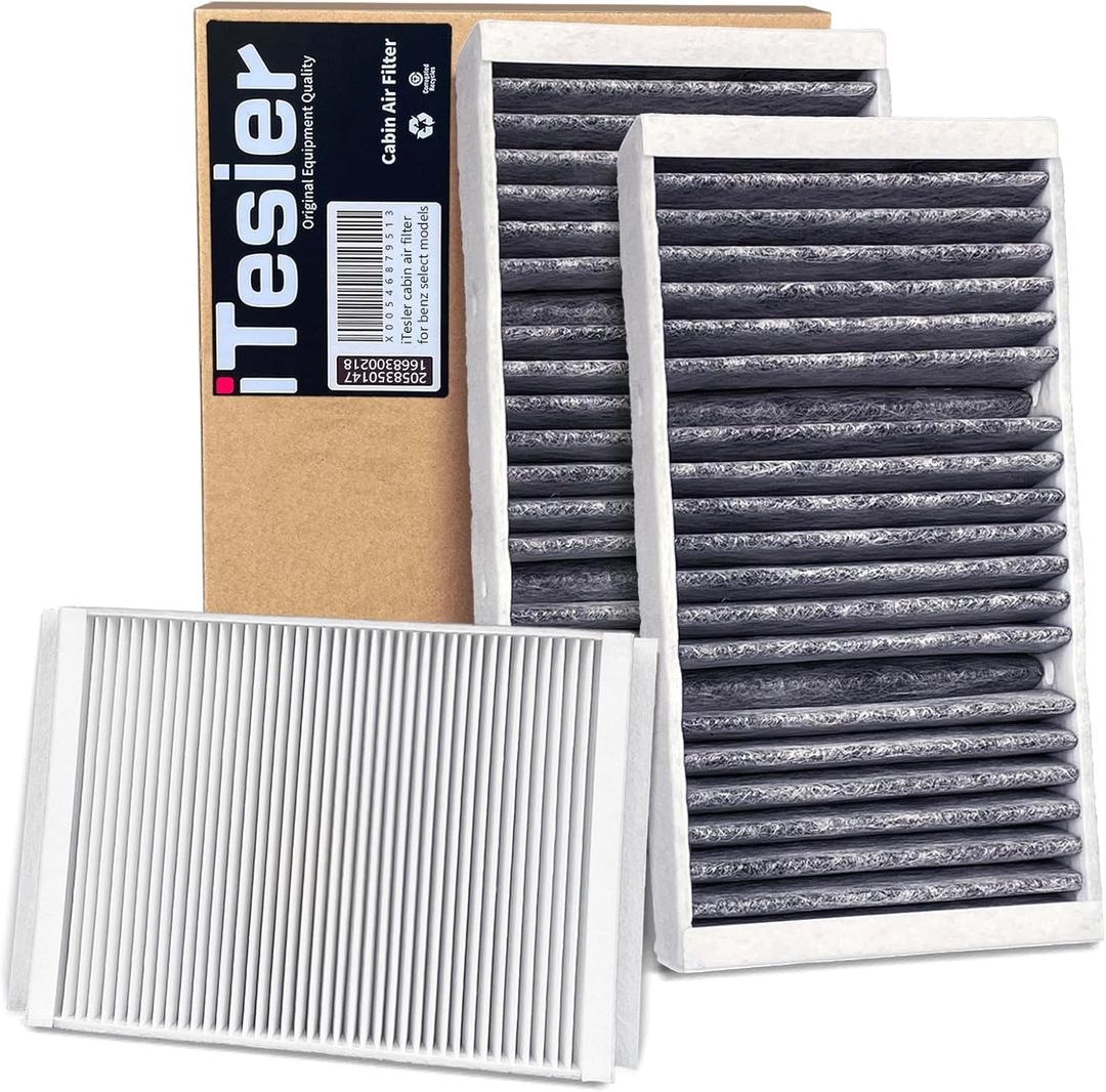 ITESIER Cabin Air Filter kit for 2016-2019 Mercedes GLE350 GLE400 GLE450, 2012-2015 ML350 ML550, 2017-2019 GLS450 GLS550 GLS63, 2013-2016 GL450 GL550 GL63, replaces 1668300318, 1668300218