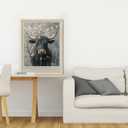 2 x Bathroom Picture Wall Decor A Powerful Bull Adorned With Spring Blooms OAK Wood cow canvas Wall Art, 8x10in , bathroom wall art Rustic Farm Animal Canvas Print Poster for Living Room Bedroom Home Decoration