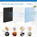 M11 Replacement Filter Compatible with HIMOX M11 Air Purifier, 2-in-1 H13 True HEPA 3-Stage Filtration Activated Carbon, 2 Pack