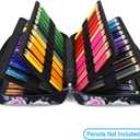 YOUSHARES Big Capacity Colored Pencil Case - 300 Slots large Pen Case Organizer with Multilayer Holder for Prismacolor Colored Pencils & Gel Pen (Purple Pink Rose)