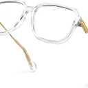 VISOONE Oversized Blue Light Blocking Glasses with Chic Square TR90 Frame and Metal Temple for Women Men Ryan (Clear)