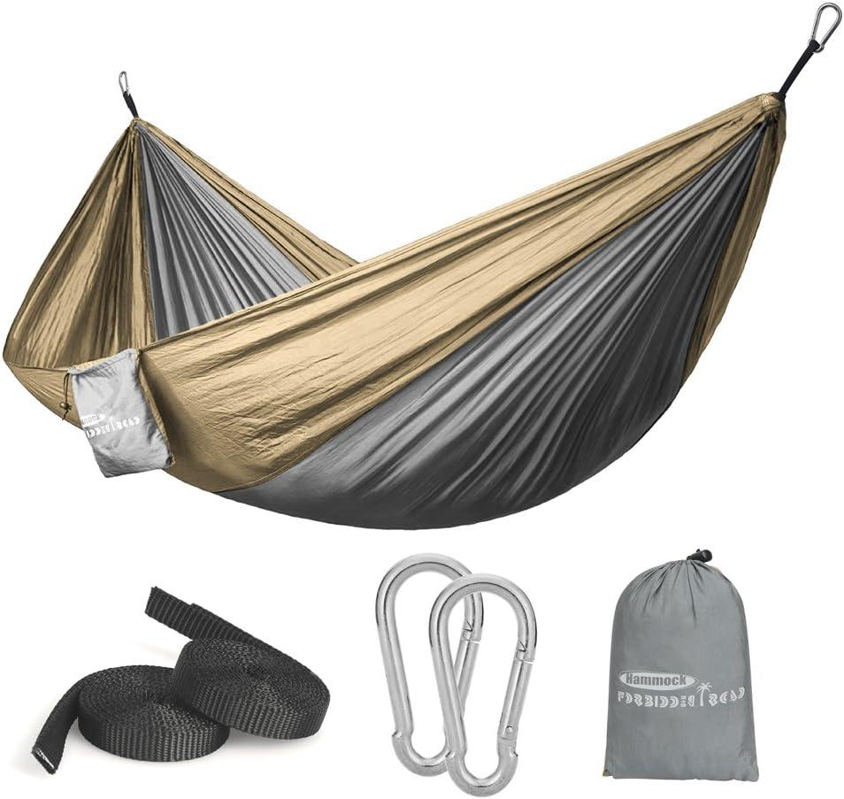Forbidden Road Camping Hammock 400lbs Capacity Portable Hammock for Outside, Backyard, Travel, Backpacking, Beach