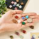 FASHEWELRY 22Pcs Mini Cross Gemstone Beads Bulk Assorted Tiny Pocket Easter Crosses Crucifix Crystal Natural Stone Cross Charm Beads for Bracelets Earring Necklace Jewelry Making