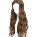 Adequate Long Wavy Wigs for Women Blonde Hippie Princess Wig,Suitable for Daily,Cosplay,Halloween and Masquerade Parties (Yellowish brown)