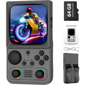 R36TMAX Upgraded Retro Handheld Game Console with 4000mAh Battery, 4.0'' IPS Screen, Retro Gaming Console with Portable Case, Supports WiFi Networked Fighting and OTG (Classic Grey)