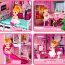 JUKUDAHU 4-Story Villa Playset for Girls Ages 3-8 - 11 Rooms, 2 Dolls, 11 Rooms with 31 Accessories