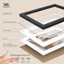 12x18 Picture Frame, Black Wood with Real Glass, 11x17 Mat, 1 Pack