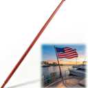 48" Teak Boat Flag Pole for Marine Flags Premium Solid Teak Wood Flagstaff for Yacht Stern Weather Resistant Wooden Flagpole for Boat Dock Yacht Truck Nautical Decor