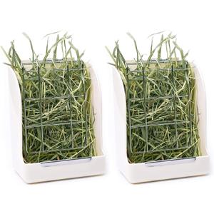 CalPalmy 2-Pack Hay Feeder for Rabbits, Guinea Pigs, and Chinchillas - Minimize Waste and Mess with 5 1/2" x 3 1/2" x 7 3/8" Hanging Alfalfa and Timothy Hay Dispenser