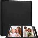 Aevdor 8x10 Photo Album 168 Pockets Holds 168 Photos, Large Capacity Leather Cover, Photo Book for Family Wedding Baby Party Holiday and Christmas Pictures, Black