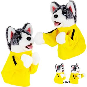 Aywewii 2pcs Kung Fu Husky Punching Dog Puppet Boxing Puppets Animal Toy Childrens Game Prank Toy Hand Puppets for Kids Teens Adults Birthday Party Toys for Boys Girls