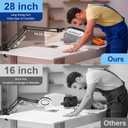 10X Rectangle Magnifying Glass with Light and Clamp, 5 Color Modes Stepless Dimmable, Lighted Magnifier with Stand Hands Free, Flexible Swing Arm LED Desk Lamp for Close Work, Craft, Reading, Painting (Black)