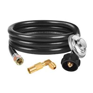 DOZYANT 6 Feet Propane Regulator and Hose, QCC1 Universal Grill Regulator Replacement Parts with 90 Degree Elbow Adapter for Blackstone 17 inch and 22 inch Tabletop Griddle Camper Grill