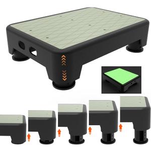 5-Level Adjustable Step Stool, Noctilucent Bedside Step, 700 LBS Capacity Safety Step Platform, Indoor and Outdoor Foot Stool for Seniors and Kids, Wide Step Stools Elderly Assistance at Night
