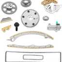 2.4L Engine Timing Chain Set With Camshaft Adjuster & VVT Gear, Compatible with 2008-2015 Honda Accord Civic Crosstour CR-V Acura ILX TSX, 2.4 Timing Chain Replacement Kit Replace# 14510-R40-A01