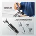 Back Shaver for Men, LED Display Mens Back Shaver, Rechargeable, Safety Lock, IPX7, Multi-Functional Back Trimmer for Men,(Ink Black)